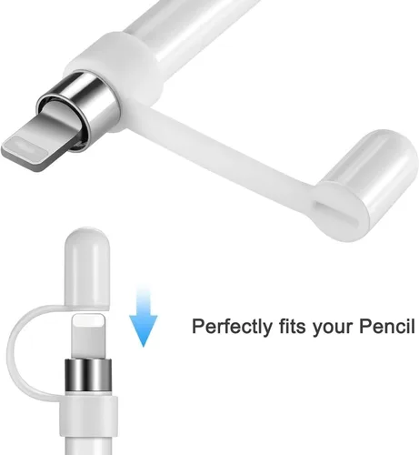 Vista 4 de Paquete de 2 correas antipérdida compatibles con Apple Pencil de 1ª generación, tapa protectora para lápices, soporte y protector para evitar daños