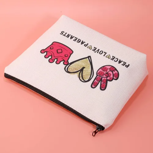 Vista 5 de JXGZSO Estuche de cosméticos - rosa, dibujos animados, impermeable, viajes, organizador de maquillaje para mujer, regalo de reina del concurso