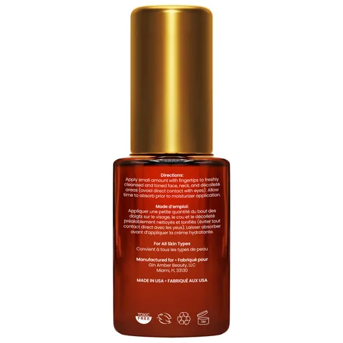 Vista 8 de Suero de ácido hialurónico para rostro de 1 fl oz, Suero facial hidratante para piel de aspecto más plumper, potenciada por la humedad - Gin Amber