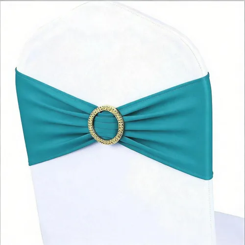 Vista 14 de Paquete de 50 bandas para sillas color verde salvia, bandas elásticas para sillas deslizantes, lazos para bodas, fiestas, baby shower, eventos