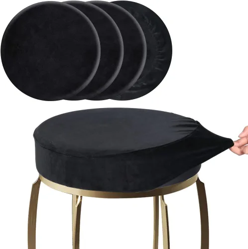 Vista 9 de SINOSSO Funda para taburete de bar, terciopelo súper suave de diámetro.11-13 pulgadas, redonda, elástica, lavable, a prueba de polvo para muebles