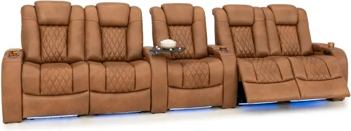 Vista 61 de Seatcraft Asiento de cine en casa Diamante Marrón Reclinable Individual