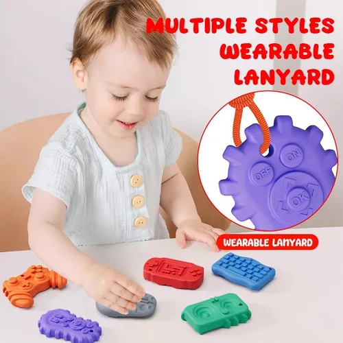 Vista 4 de Juguetes sensoriales antiestrés para niños y adultos, 6 piedras sensoriales texturizadas para autismo, TDAH, niños, calmantes, piedras