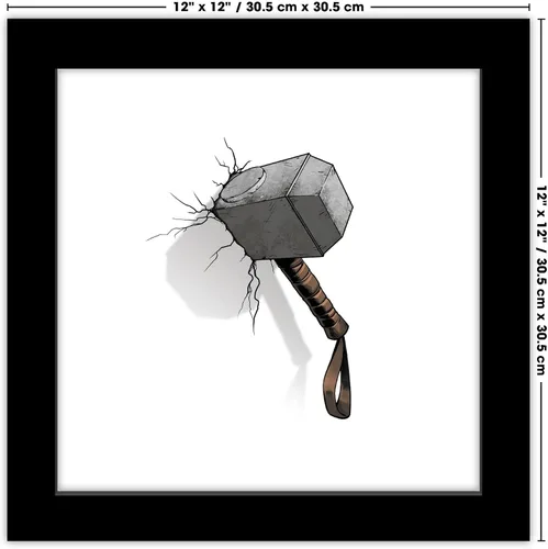 Vista 7 de Trends International Gallery Pops Marvel Comics Avengers - Póster de pared de martillo Mjolnir para pared, 12 x 12 pulgadas, versión enmarcada