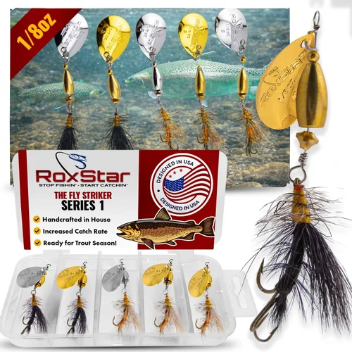 Vista 10 de RoxStar Fly Strikers Proven Nationwide to Out-Fish Any Spinner Hand-Tied in The USA Most Versatile Fishing Spinner Ever! Trout, Bass, Steelhead