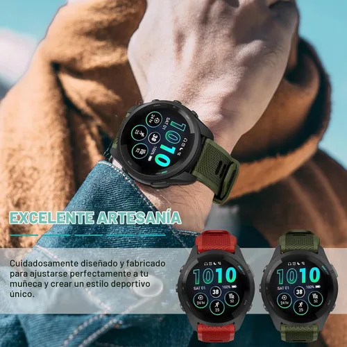 Vista 7 de OVERSTEP - Banda de liberación rápida de 0.866 in para Garmin Forerunner Verde militar Negro