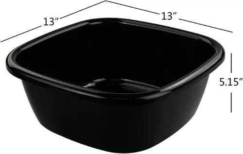 Vista 3 de Vababa Lavabo de plástico de 12 cuartos de galón, sartén para fregadero de cocina, paquete para 4