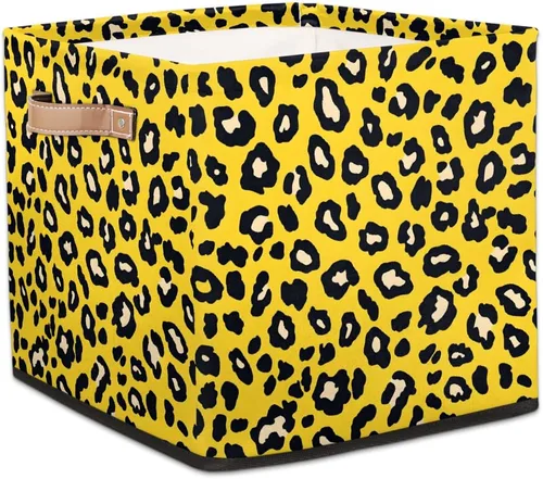 Vista 12 de Cube Storage Bins for Shelves, Neon Blue And Purple Skull Flower Decorative Fabric Organizer Box with Handles for Living Room, Dorm Room, Classroom