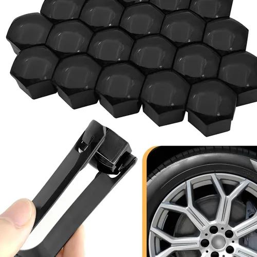 Vista 7 de 20 unidades de tapas para tuercas de rueda, tapones de 17 mm con herramienta de extracción, tapa hexagonal de plástico a prueba de polvo para rueda