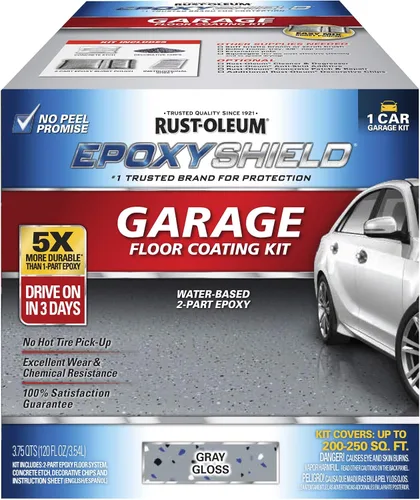 Vista 11 de Rust-Oleum 327081 EPOXYSHIELD - Kit de revestimiento de suelo de garaje, 1 coche, gris oscuro brillante