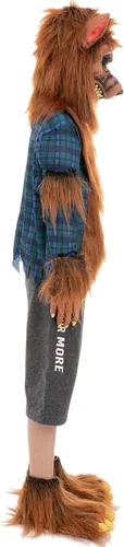 Vista 3 de Spooktacular Creations Disfraz unisex de hombre lobo para niños, fiesta de Halloween