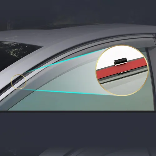 Vista 6 de 4 piezas de deflectores de viento para ventanas compatibles con Civic Hatchback 2017-2021 solamente, estilo de montaje exterior, protección contra