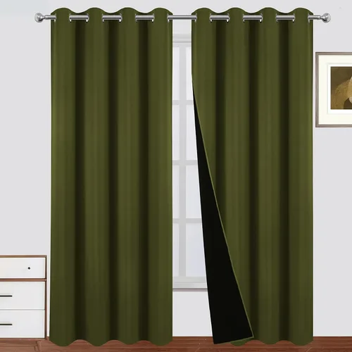 Vista 42 de LEMOMO Cortinas 100% opacas de 38 x 54 pulgadas, 2 paneles de oscurecimiento con aislamiento térmico para dormitorio