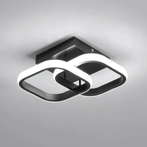Vista 10 de DAXDG - Lámpara de techo LED, 25.2 pulgadas, 3 colores de luz intercambiables (3000 K/4500 K/6000 K) moderna lámpara de techo cuadrada blanca