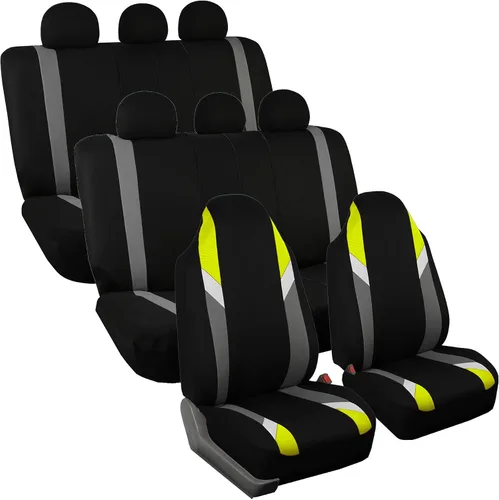 Vista 19 de FH Group Tres filas de 7 plazas, fundas de asiento modernistas de alta calidad, se adaptan a la mayoría de automóviles, camiones, SUV y camionetas