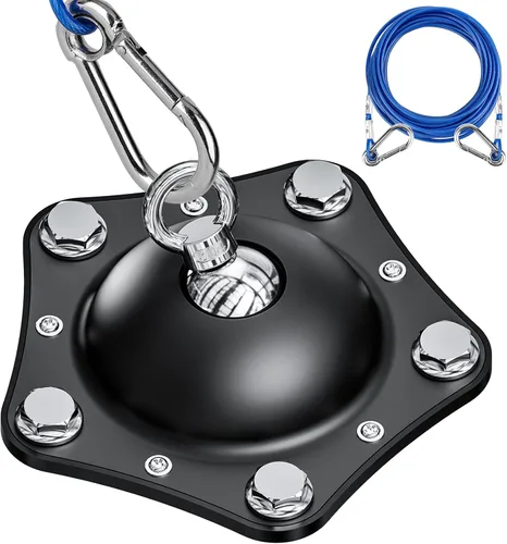Vista 8 de Cable de Amarre para Perros y Estaca para Campamento Exterior, Anclaje Giratorio para Perros de 360°, con Cable Resistente de 30 Pies, el Corredor