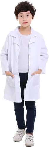 Vista 5 de TopTie Abrigo de laboratorio para niños, disfraz de Halloween para científicos escolares