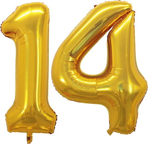 Vista 190 de Goer, conjunto de globos de papel aluminio para decoraciones de cumpleaños, globos de las letras de feliz cumpleaños y de números Oro
