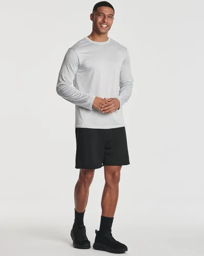 Vista 5 de Real Essentials - Paquete de 4 unidades camisa Dry-Fit de manga larga para hombre, disipa la humedad, con protección solar FPU 50+ contra rayos