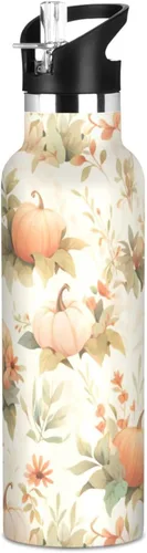 Vista 15 de Trendy Sunflower Oil Painting Style Leak Proof & BPA Free Sports Insulated Water Bottle With Straws Leak-proof Hot & Cold Double Walled for