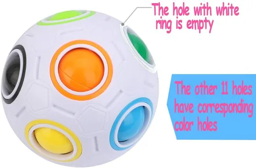 Vista 4 de TANCH Bola Mágica de Arco Iris Rompecabezas Cubo Fidget, Bola de Alivio del Estrés, Juegos de Ingenio y Rompecabezas, Juguetes para Niños y Adultos