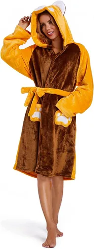 Vista 6 de OLAOLA Women Hooded Plush Robes, Soft Animal Bathrobe for Women, Cozy Warm Home Pajamas Christmas Gift