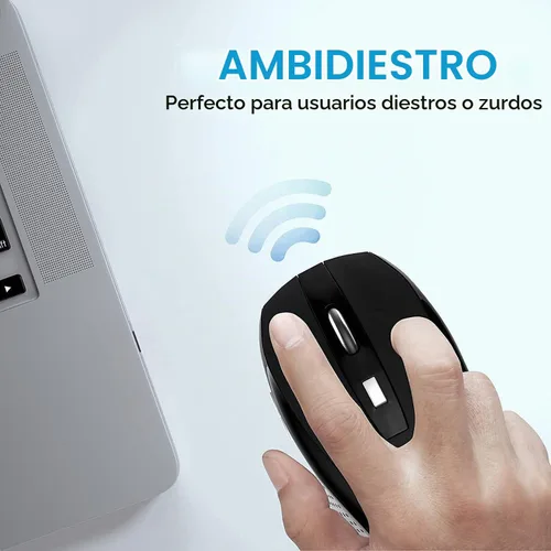 Vista 6 de Guiheng - Mouse inalámbrico, 2.4 GHz, mouse inalámbrico para computadora, 1200 DPI, 6 botones con receptor nano para laptop, PC, Chromebook