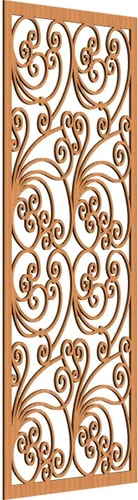 Vista 188 de 9 3/8"W x 24 3/8"H x 1/4"T Marilla Decorativos Paneles de Pared de Madera Calado, Abedul