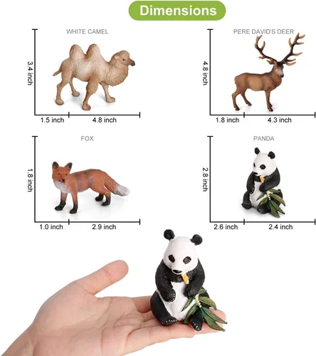 Vista 4 de Volnau Figuras de animales de safari, 7 piezas de figuras de Asia para niños pequeños, decoración de Navidad, regalo de preescolar, paquete
