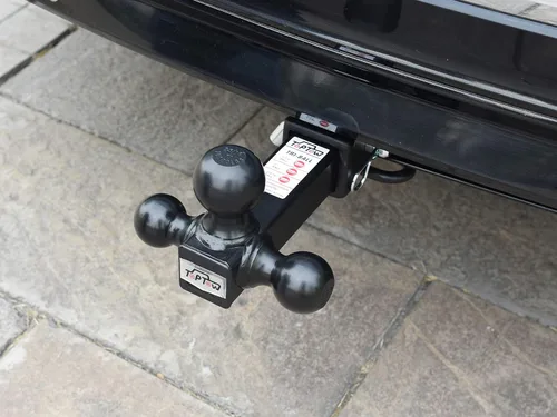 Vista 4 de TOPTOW - Enganche de remolque de 3 bolas con soporte de bola, bolas de remolque negras de 1-7/8", 2" y 2-5/16", se adapta a receptores de enganche