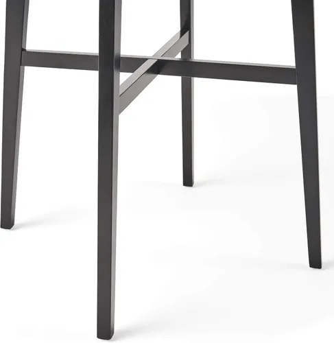 Vista 5 de Christopher Knight Home Daisy Modern Bar - Mesa laminada con patas de madera de caucho y acabado de mármol Paladina, color negro
