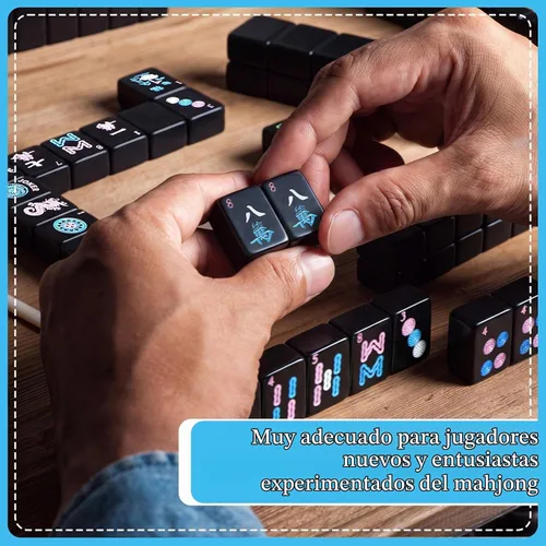 Vista 6 de Juego de 166 azulejos Mahjong, 1.2 pulgadas, negro