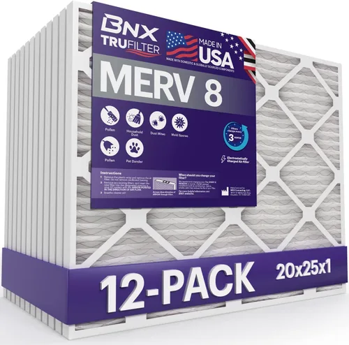 Vista 18 de BNX TruFilter - Filtro de aire MERV 8 de 10 x 10 x 1 pulgadas (paquete de 6) – Fabricado en Estados Unidos – Defensa contra polvo y mascotas