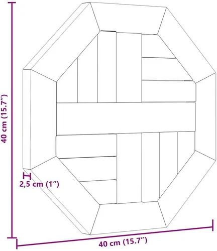 Vista 3 de vidaXL Table Top 15.7"x15.7"x1" Octagonal Solid Wood Teak