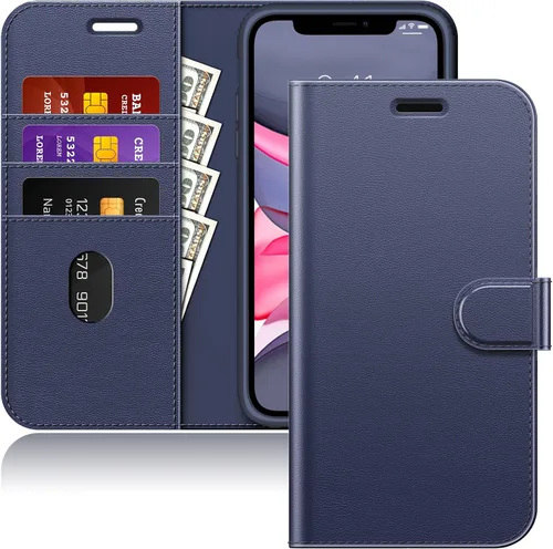 Vista 10 de JETech Funda tipo cartera para iPhone 11 de 6.1 pulgadas, a prueba de golpes, de piel sintética, magnética, con tarjetero y función de soporte, Negro