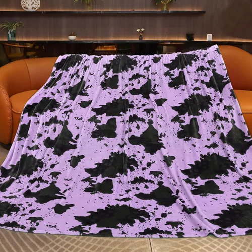 Vista 27 de Manta de vaca para niños de 40 x 50 pulgadas, ropa de cama de forro polar ultrasuave para niños y niñas, manta ligera para cochecito de bebé, bonita
