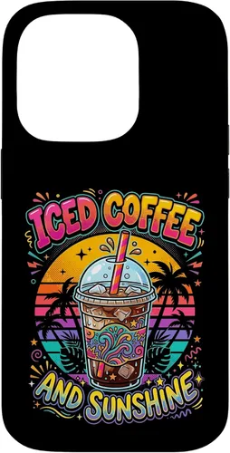Vista 17 de Iced Coffee Sunshine Palm Trees Retro Summer Drink Case for iPhone 17
