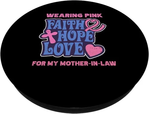 Vista 2 de Wearing pink for my Nama faith hope love breast cancer PopSockets Swappable PopGrip