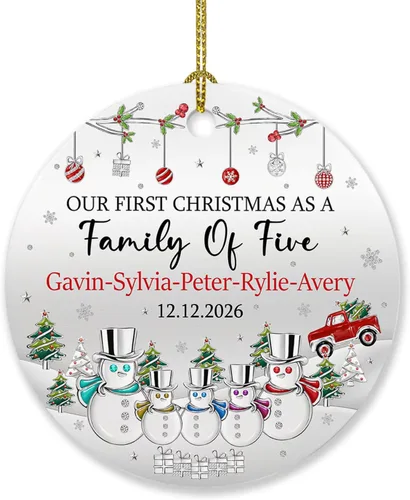 Vista 10 de Adorno personalizado para árbol de Navidad con nombre y año, regalo para mi nuevo apartamento, adorno personalizado para primera Navidad en un nuevo