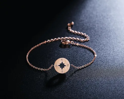 Vista 3 de Rosa Vila Compass Bracelet - Direction of Life & Id Be Lost Without You, Compass Jewelry, Woman's Friendship Bracelets for Best Friends