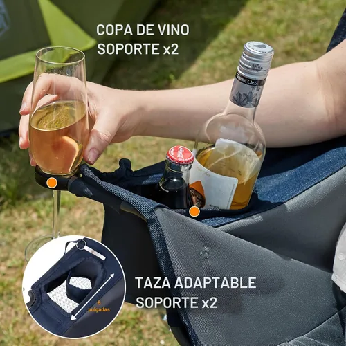 Vista 7 de Timber Ridge Silla de Campamento Doble, Sofá de Campamento Plegable Resistente para Exteriores, Sillas de Camping Tipo Loveseat Perfectas
