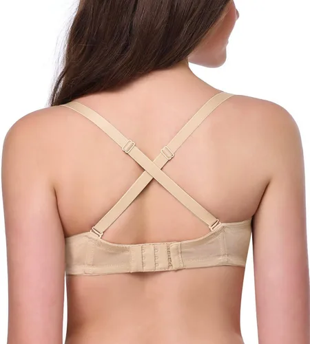 Vista 4 de Brasier sin tirantes convertible multidirección de copa completa antideslizante, con varilla, talla grande