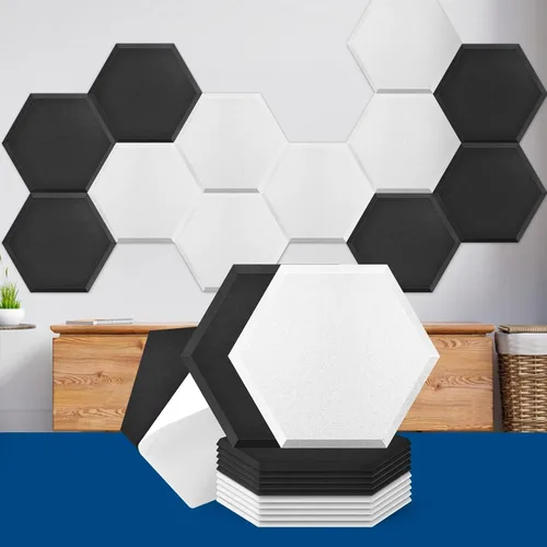 Vista 15 de Art3dwallpanels Paquete de 12 paneles acústicos autoadhesivos, 14" X 12" X 0.4" paneles de pared insonorizados, paneles de absorción de sonido