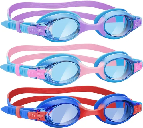 Vista 21 de Vvinca Kids Swim Goggles with Bungee Strap，Quick Adjust Kids Goggles 3-14