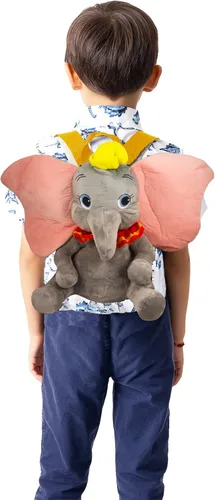 Vista 2 de Dumbo - Juego de mochila de felpa, paquete con juguete de peluche de lujo Dumbo con correas de transporte, tatuajes temporales, más Regalos