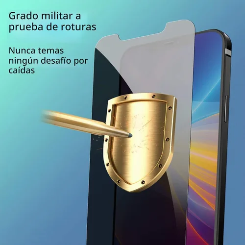 Vista 2 de Paquete de 2 protectores de pantalla de privacidad para iPhone 12 Pro Max, protector de pantalla de vidrio templado antiespía, sensible al tacto