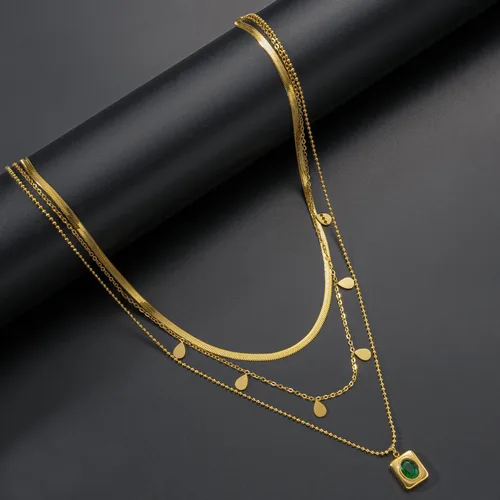 Vista 7 de Paxuan Juego de collar de cadena de eslabones en capas de oro de 14 quilates para mujer, gargantilla de cadena de oro, pulseras apilables