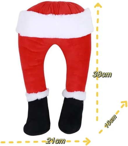 Vista 2 de Decoraciones de Navidad, cuerpo de elfo, adornos de árbol de Navidad, patas de Papá Noel para árbol de Navidad, patas de felpa para árbol