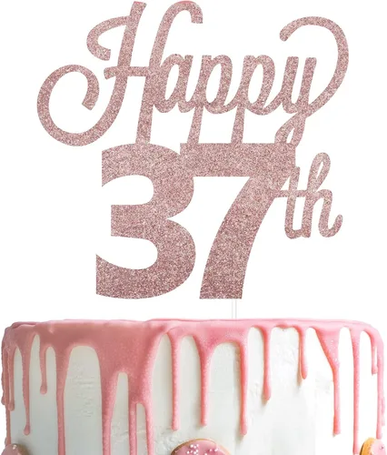 Vista 108 de LINGTEER - Decoración para pastel con texto "Happy Birthday 100", color negro