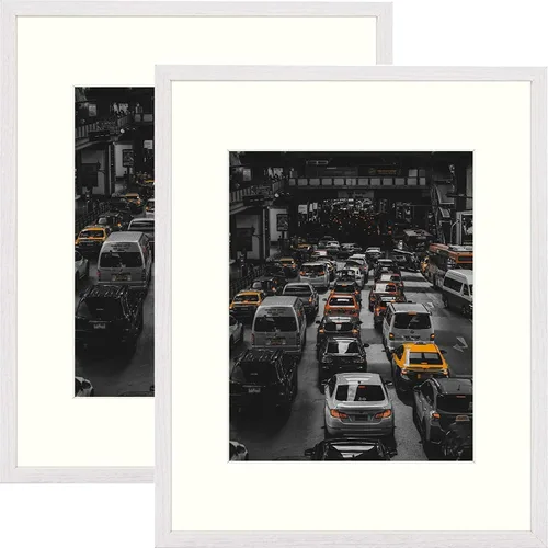 Vista 33 de Golden State Art, Marco de fotos de 11 x 14 pulgadas, para pared, fotos y pósteres de 8 x 10, pintura/impresión, bodas, paisajes (gris, paquete de 2)